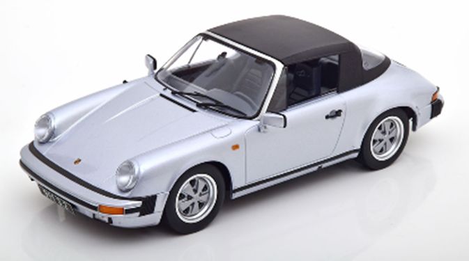 Available To Order – Porsche 911 3.2 Cabrio 1988 250,000th 911 Silver Grey w/Removable Softtop 1:18 (KKS DC180712)