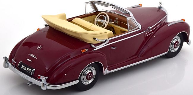 Available To Order – Mercedes 300 SC W188 Cabrio 1957 Dark Red 1:18 (KKS DC180942)