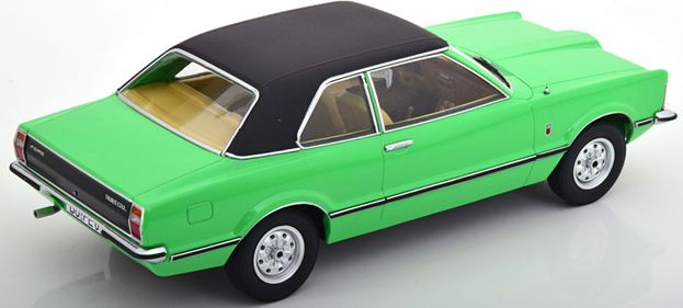 Available To Order – Ford Taunus GXL Sedan 1971 w/Vinyl Roof (Square Headlights) Light Green/Matt Black 1:18 (KKS DC180971)