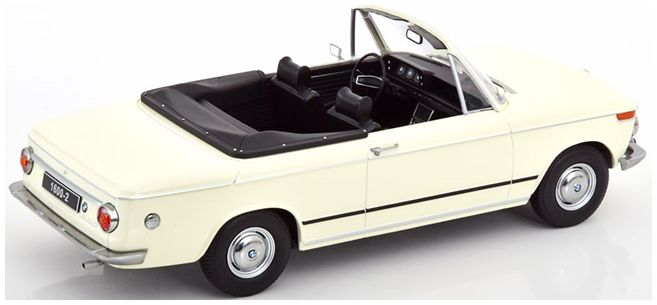 Available To Order – BMW 1600-2 Cabrio 1968 White w/Removable Softtop 1:18 (KKS DC181102)