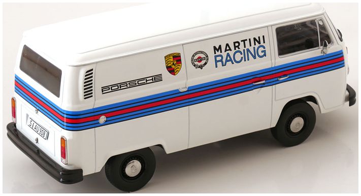 Available To Order – VW T2b Delivery Van 1972 Porsche Martini Racing White 1:18 KK Scale Model (KKS DC181414)