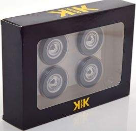 Available To Order – Wheels and Tyres Set Fiat 500 Black Tyres 1:12 (KKS DCACC035)