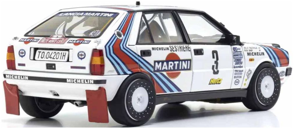 Available to Order – Lancia Delta HF 4WD Rally Monte Carlo 1988 Martini #3 1:18 (KYO 08960F)
