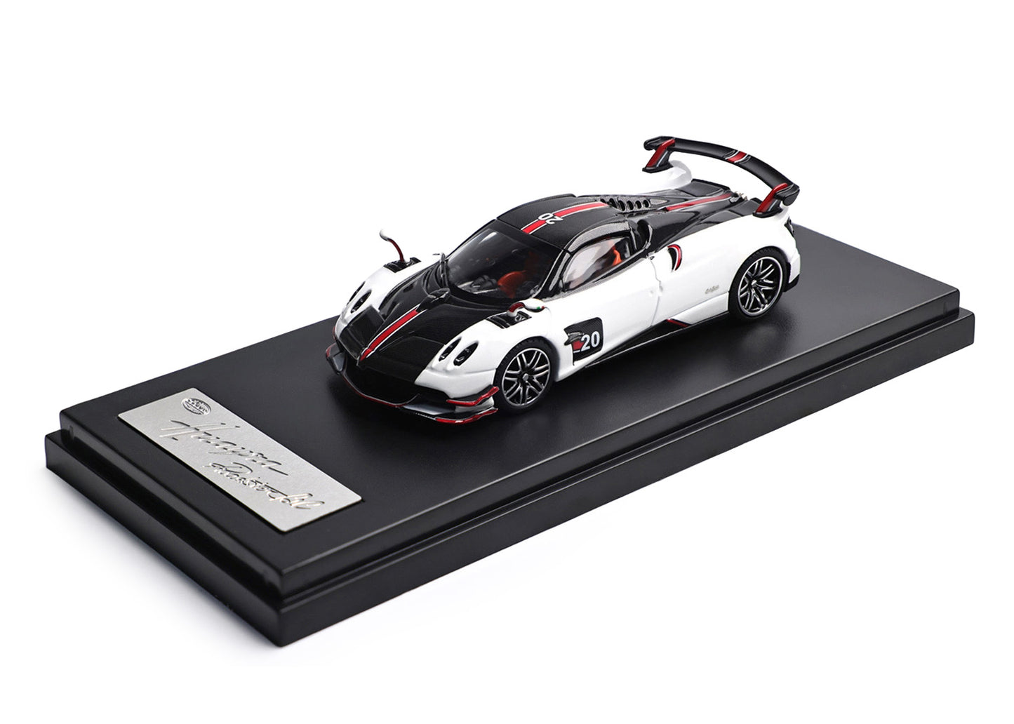 Pagani Huayra Roadster BC White 2024 China Toy Fair Special Edition with Removable Roof 1:64 LCD Models Diecast Model Car (64011W)