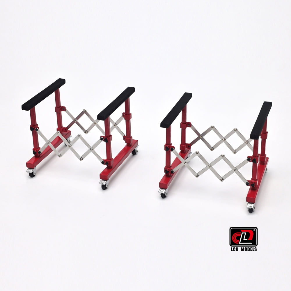 Available To Order – Hood Holder Semi-Gloss Red (x2) 1:18 LCD Models Model (LCD 08SGR)