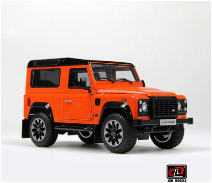 Available to Order – Land Rover Defender 90 2018 Works V8 70th Edition Orange 1:18 (LCD 18007O)