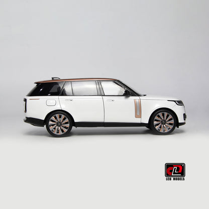 Available to Order – Land Rover Range Rover SV Serenity 2022 White w/Rose gold Roof 1:18 (LCD 18017W)