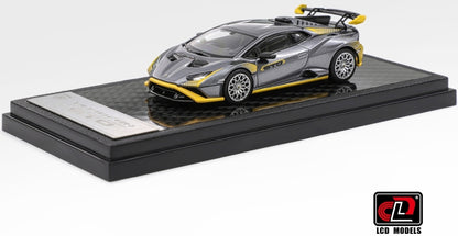 Available To Order – Lamborghini Huracan STO Silver Grey (Tailgate Can Be Opened) 1:64 LCD Models Model (LCD 64043S)