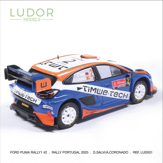 Available to Order – Ford Puma #2 Rally Portugal 2025 D.Salvi/A.Coronado 1:43 Ludor Models Model (LUD 001)