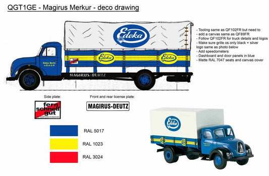 Margirus-Deutz - Edeka Berlin Covered pickup 1:43 – diecast model (view 2)