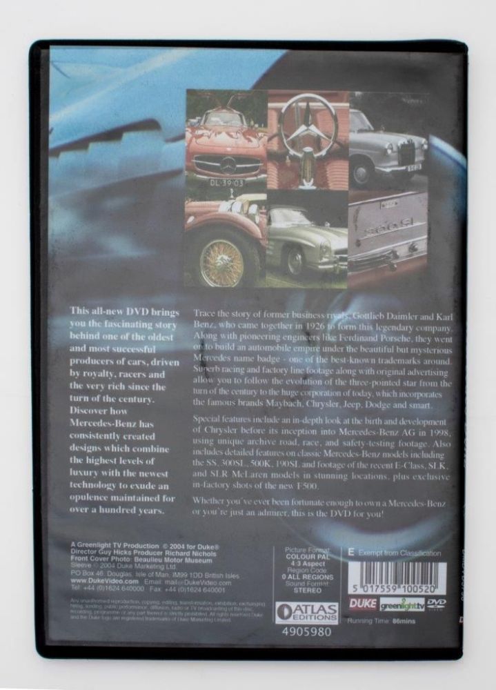DVD 'The Story of Mercedes-Benz' Pack of 10 English 86 minutes run time Region Free 1:43 – diecast model (view 2)