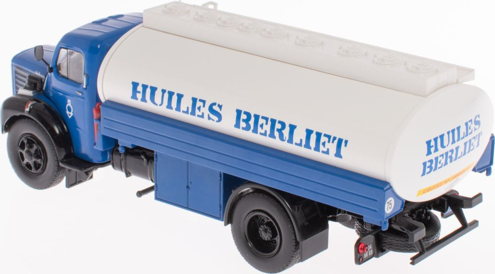Berliet GLR8 M2 Citerne - Blue / White 'Huiles Berliet' Berliet Trucks Collection 1:43 – diecast model (view 2)