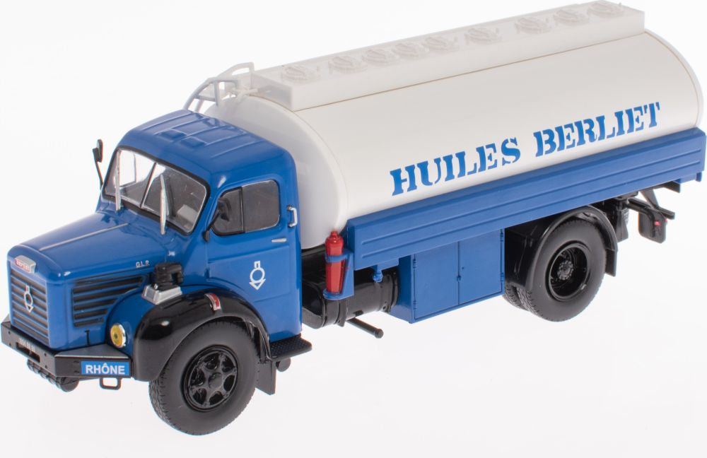 Berliet GLR8 M2 Citerne - Blue / White 'Huiles Berliet' Berliet Trucks Collection 1:43 – diecast model (view 3)