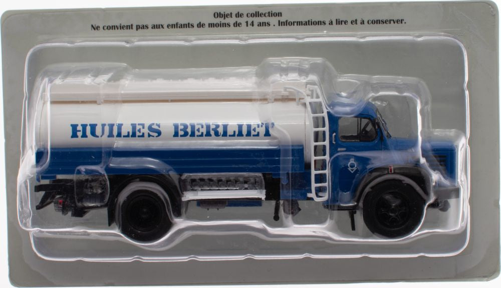 Berliet GLR8 M2 Citerne - Blue / White 'Huiles Berliet' Berliet Trucks Collection 1:43 – diecast model (view 6)
