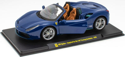 Ferrari 488 Spider Blue - Inspired by 1950 166 Touring- Supercar Collection Gift 1:24 1:24 – diecast model (view 3)