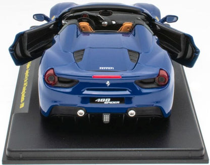Ferrari 488 Spider Blue - Inspired by 1950 166 Touring- Supercar Collection Gift 1:24 1:24 – diecast model (view 4)