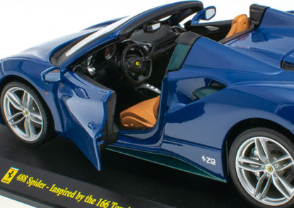 Ferrari 488 Spider Blue - Inspired by 1950 166 Touring- Supercar Collection Gift 1:24 1:24 – diecast model (view 5)