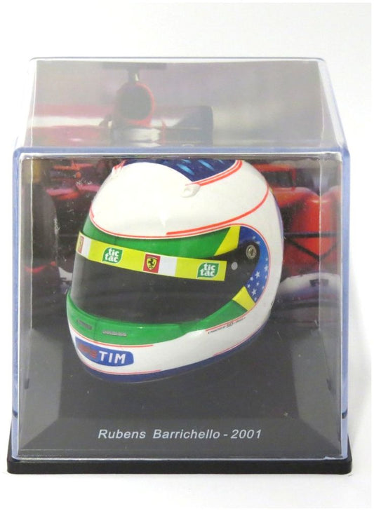 Available To Order – Rubens Barrichello - 2001 -  GP Brasile Ferrari F1 Helmet Collection 1:5 - Cased 1:5 (MAG PV89)