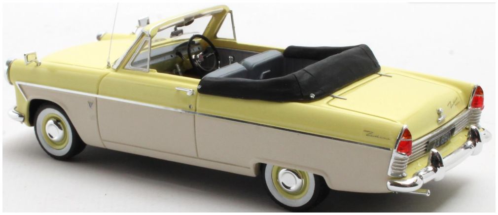 Available To Order – Ford Zodiac MKII 206E Convertible Yellow White 1958-1962 1:43 Matrix Model (MAX 40603-161)