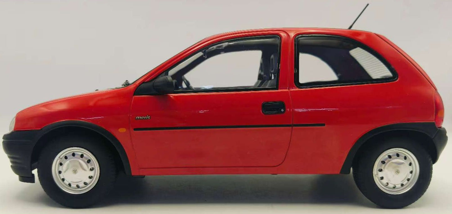 Available to Order – Vauxhall Corsa Merit Red RHD UK Exclusive 1:18 (MCG 18845)