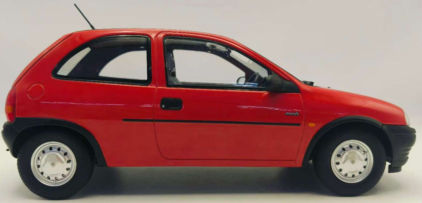 Available to Order – Vauxhall Corsa Merit Red RHD UK Exclusive 1:18 (MCG 18845)