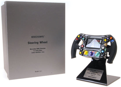 Available To Order – Steering Wheel Mercedes Amg W05 2014, L. Hamilton, Mercedes F1 Team 1:2 Minichamps Model (MIN 247 140044)