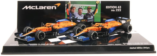 2-Car Set - Mclaren Mcl35M 2021, Ricciardo/Norris, Italian Gp 1:43 Minichamps Model (view 2)
