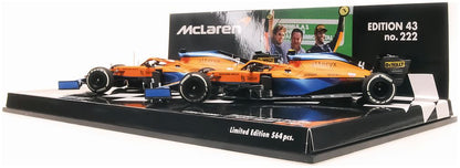 2-Car Set - Mclaren Mcl35M 2021, Ricciardo/Norris, Italian Gp 1:43 Minichamps Model (view 3)