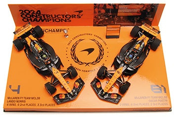 Mclaren F1 Team MCL38 Champions 2 car set Norris / Piastri Abu Dhabi GP 2024 Minichamps Model (view 4)