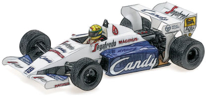 Available to Order – Toleman Hart Tg184 - Dirty Version 1984, A. Senna, 2nd Monaco Gp 1:43 Minichamps Model (MIN 540 843399)