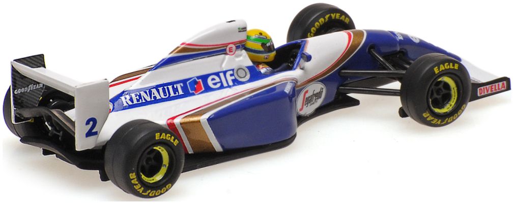 Available To Order – Williams Renault FW16 Ayrton Senna Brazil GP 1994 1:64 Minichamps Model (MIN 540 946402)