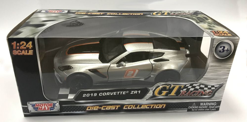 Corvette ZR1 2019 Silver/Black Stripe #2 1:24 – diecast model (view 2)