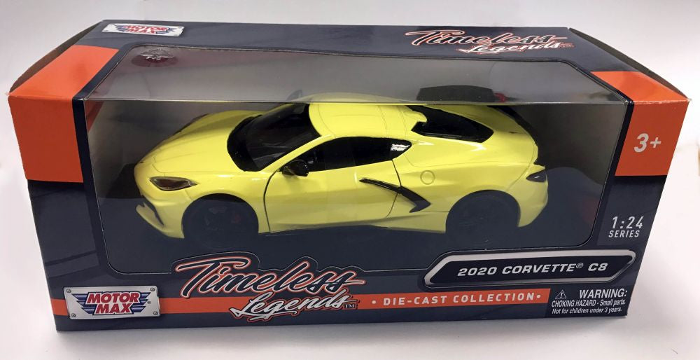 Corvette C8 Yellow 2020 1:24 – diecast model (view 2)