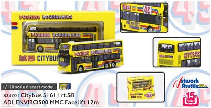 Citybus ADL Enviro500MMC Facelift 12m 45th Anniversary 51611 rt. 5B Causeway Bay 1:120 – diecast model (view 2)
