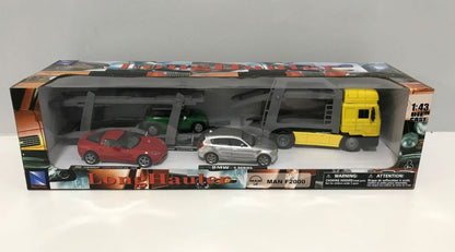 Available to Order – MAN F2000 Twin Car Transporter w/Mini Cooper, BMW 1 Series, Chevrolet Coupe 1:43 (NEW 15865)