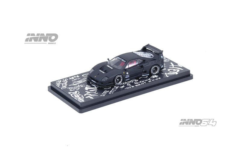 1:64 INNO64 LBWK Ferrari F40 Matte Black Hong Kong Toycar Salon 2023 Special Edition IN64-LBWKF40-HKTS23
