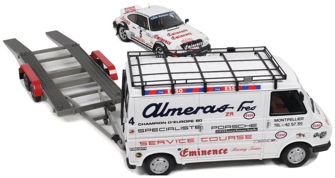 Available To Order – Citroen C35 Almeras + Trailer w/Porsche 911 SC #5 Rallye of Portugal 1981 1:18 (OTT 374)