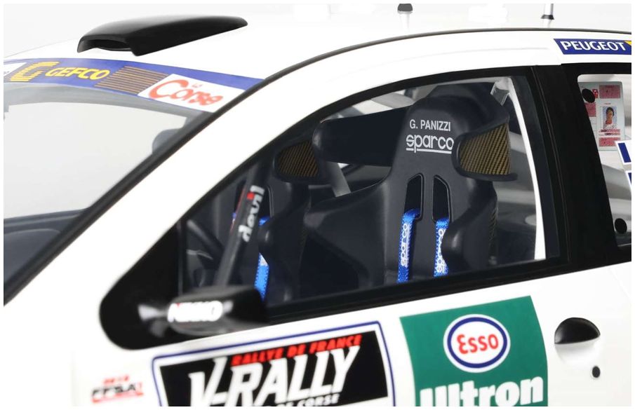Available To Order – Peugeot 206 WRC White Tour De Corse 1999 1:12 Otto Mobile Club Model (OTT G081)