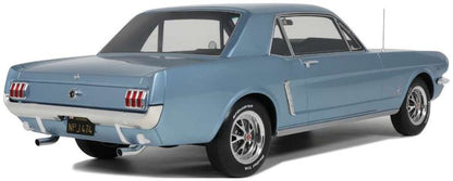 Available To Order – Ford Mustang V8 Hard Top Silver Blue Pony 1965 1:12 Otto Mobile Club Model (OTT G089)