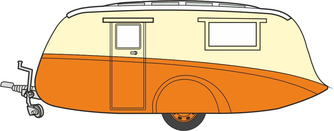 Caravan - Orange/Cream 1:76 Oxford Diecast Model (view 3)