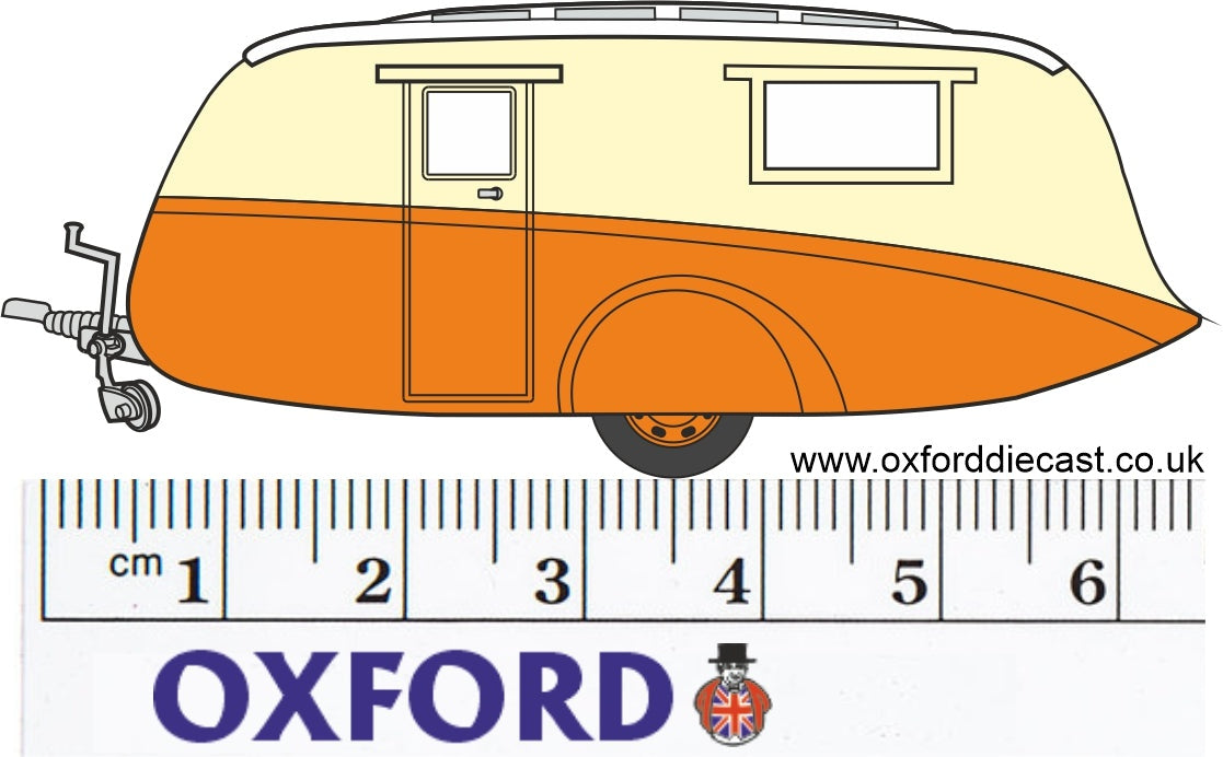 Caravan - Orange/Cream 1:76 Oxford Diecast Model (view 4)