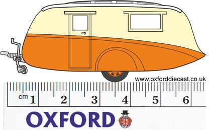 Caravan - Orange/Cream 1:76 Oxford Diecast Model (view 4)