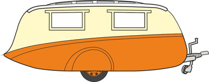 Caravan - Orange/Cream 1:76 Oxford Diecast Model (view 5)