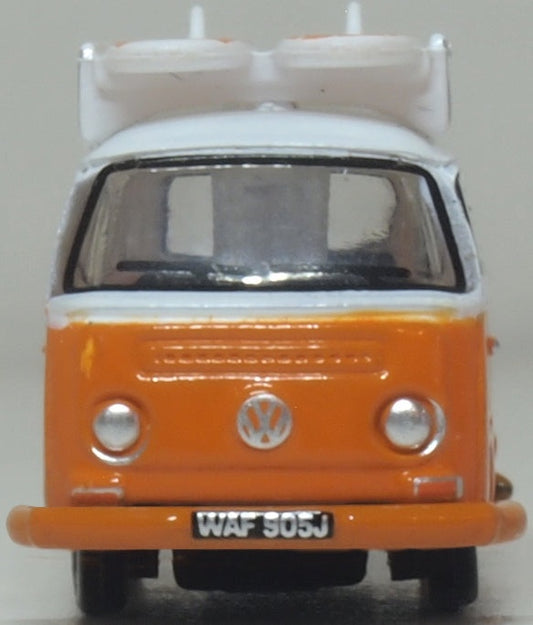 VW T2 Bay Window Bus/Surfboards Signal Orange 1:148 Oxford Diecast Model (view 2)