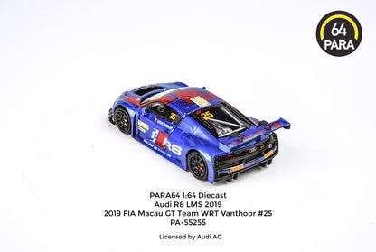 Available To Order – Audi R8LMS 2019 2019 FIA Macau GT Team WRT Vanthoor #25 (LHD) 1:64 (PAR 55255)