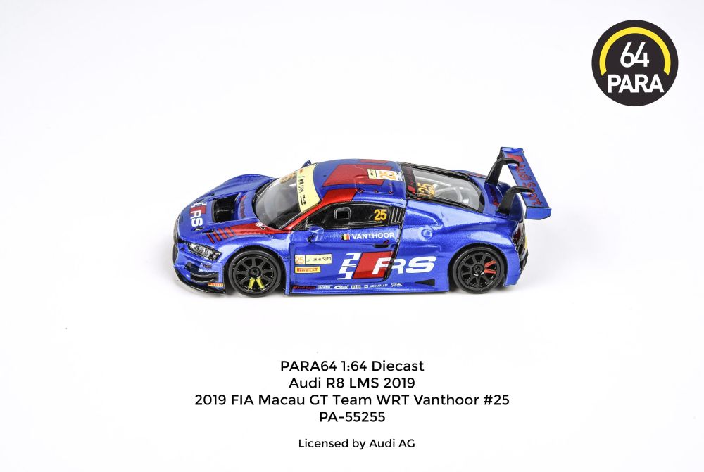 Available To Order – Audi R8LMS 2019 2019 FIA Macau GT Team WRT Vanthoor #25 (LHD) 1:64 (PAR 55255)