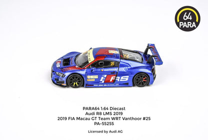 Available To Order – Audi R8LMS 2019 2019 FIA Macau GT Team WRT Vanthoor #25 (LHD) 1:64 (PAR 55255)