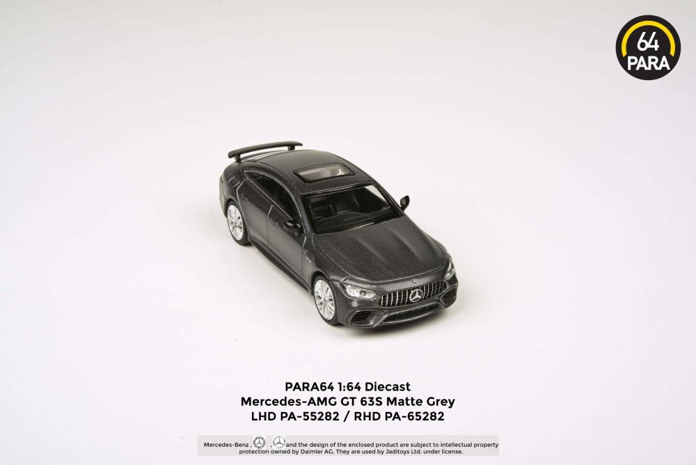 Available to Order – Mercedes AMG GT 63 S Matte Grey (RHD) 1:64 (PAR 65282)