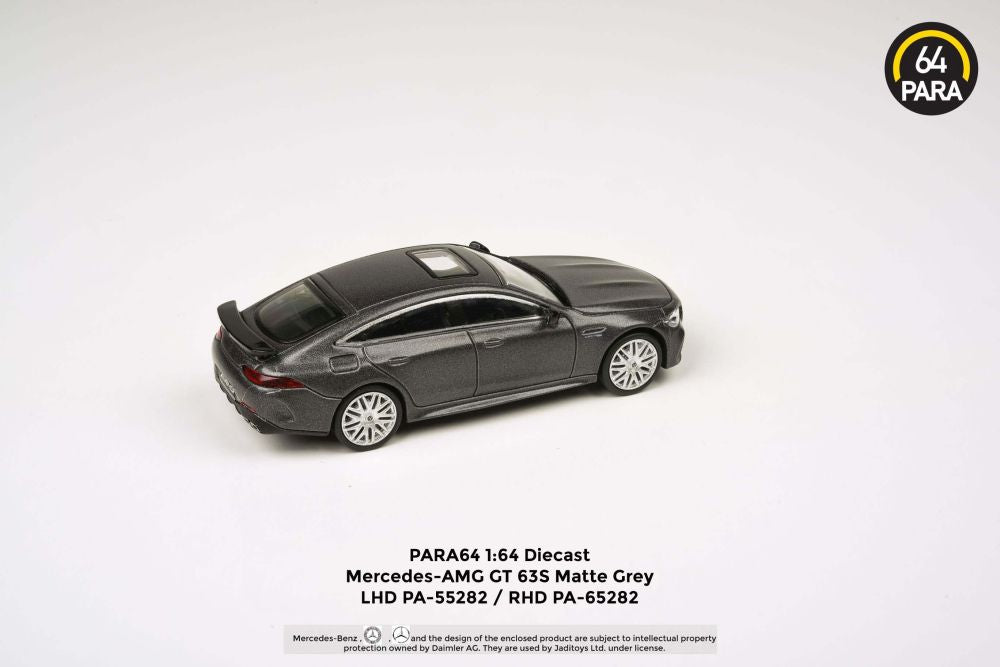 Available to Order – Mercedes AMG GT 63 S Matte Grey (RHD) 1:64 (PAR 65282)