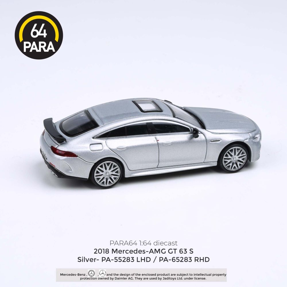 Available to Order – Mercedes AMG GT 63 S Silver 2018 (RHD) 1:64 (PAR 65283)